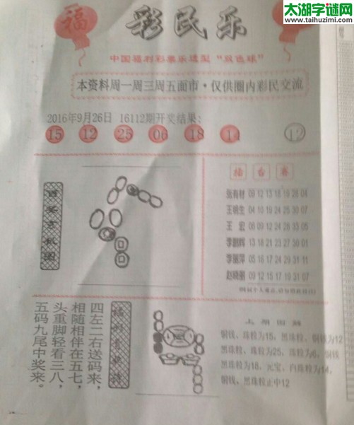双色球2016113期：彩民乐与阳光探码图