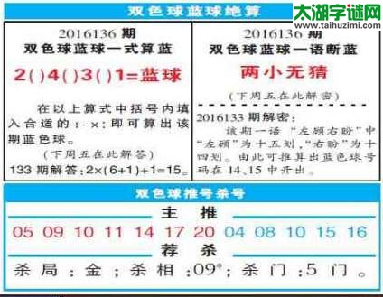 双色球2016136期：彩票指南电子报