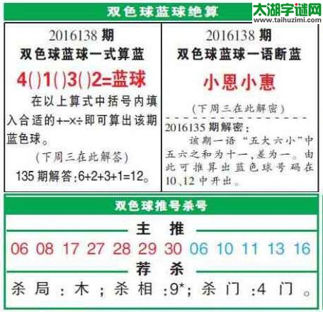 双色球2016138期：彩票指南电子报