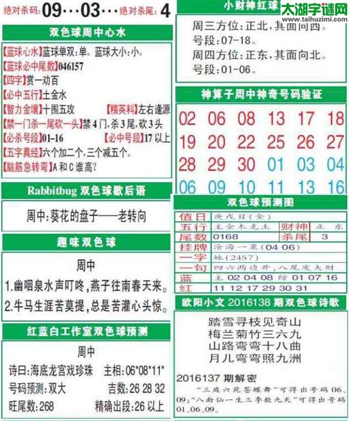 双色球2016138期：彩票指南电子报