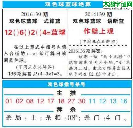 双色球2016139期：彩票指南电子报