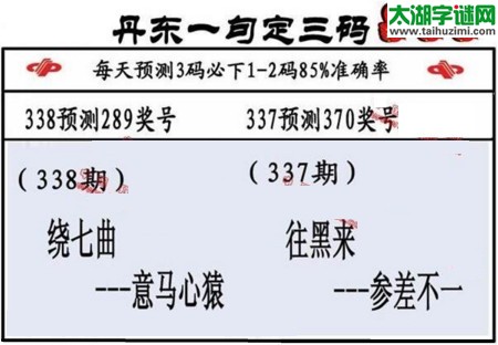 3d第2016338期丹东一句定三码