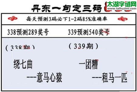 3d第2016339期丹东一句定三码