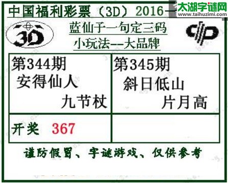 蓝仙子一句定三码16345期