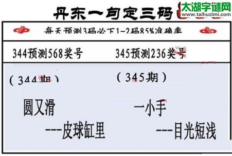 3d第2016345期丹东一句定三码