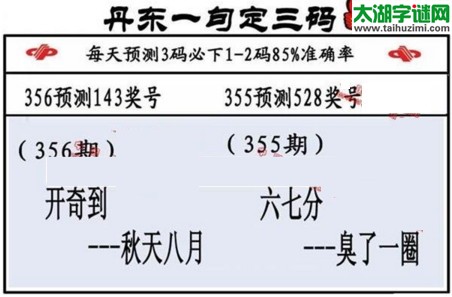 3d第2016356期丹东一句定三码