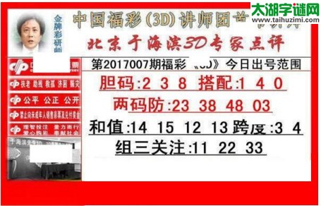 于海滨专家点评17007期