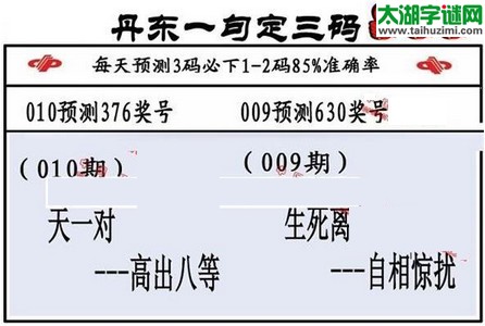 3d第2017010期丹东一句定三码