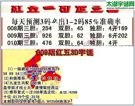 福彩3d红五藏宝图17010期