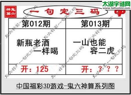 鬼六神算胆码图-17013期