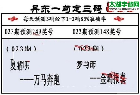 3d第2017023期丹东一句定三码