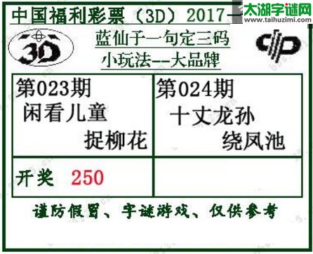 蓝仙子一句定三码17024期