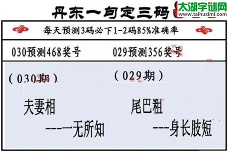 3d第2017030期丹东一句定三码