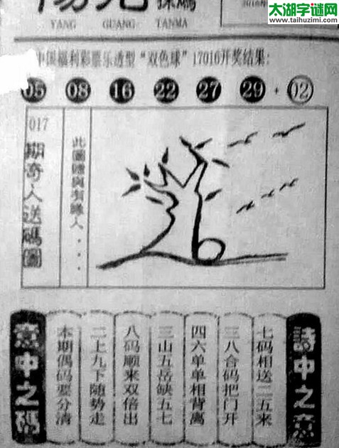 双色球2017017期：彩民乐与阳光探码图