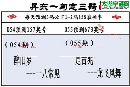 3d第2017055期丹东一句定三码