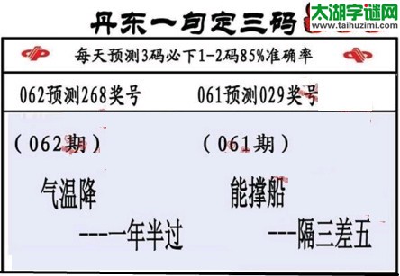 3d第2017062期丹东一句定三码
