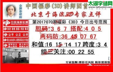 于海滨专家点评17070期