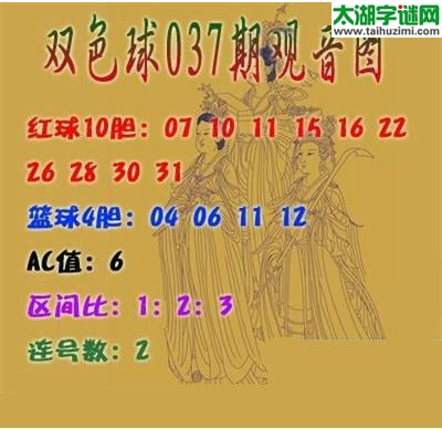 双色球2017037期：观音图