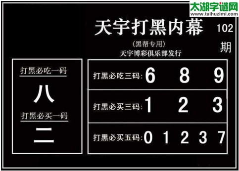 3d102期：天宇一句定三码+胆码图