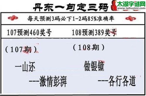 3d第2017108期丹东一句定三码