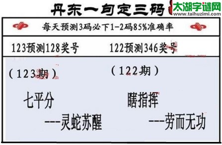 3d第2017123期丹东一句定三码