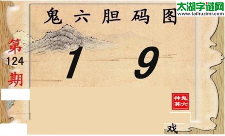 鬼六神算胆码图-17124期