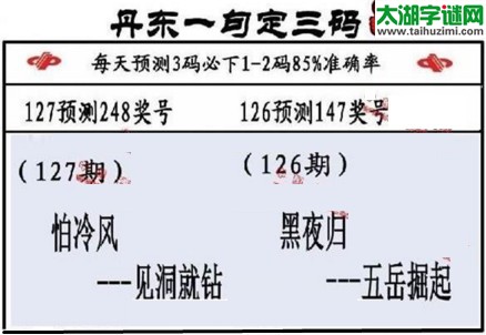 3d第2017127期丹东一句定三码