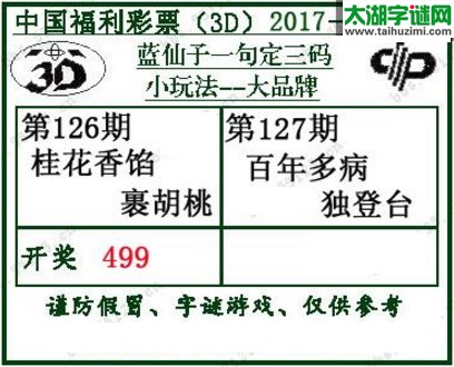 蓝仙子一句定三码17127期