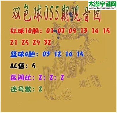 双色球2017055期：观音图