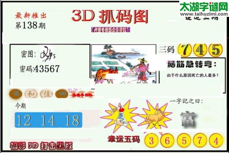 3d138期：红五图库总汇（一句定三码）