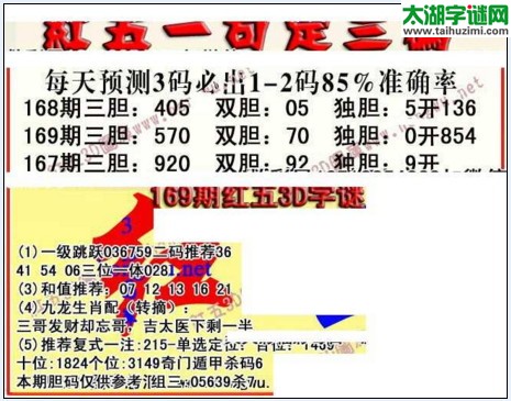 福彩3d红五藏宝图17170期