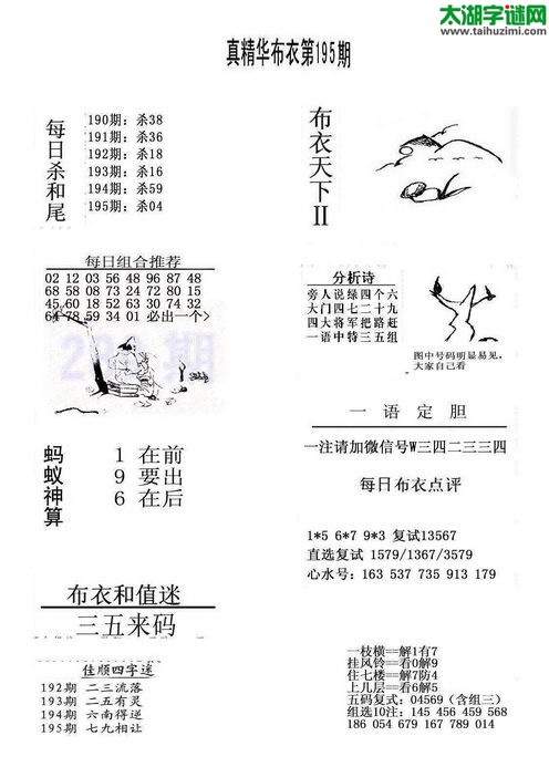 3d布衣天下图谜2017195期