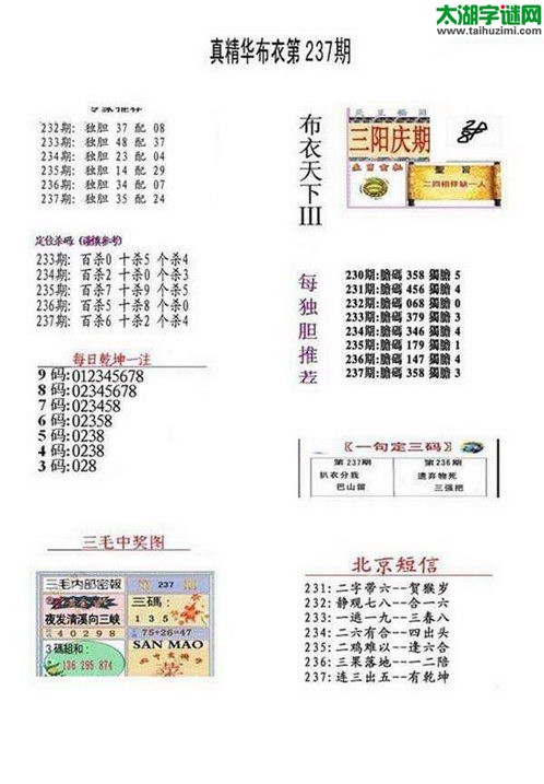 3d17237期：真精华布衣天下图库