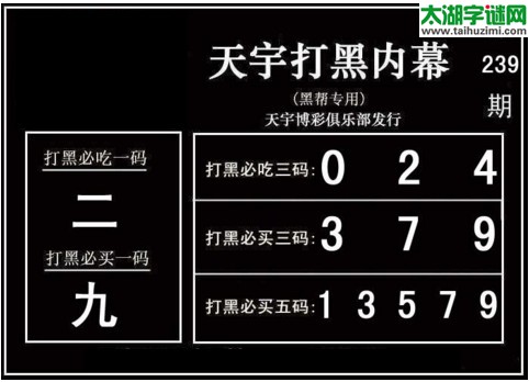 3d239期：天宇一句定三码+胆码图