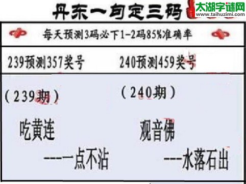 3d第2017240期丹东一句定三码