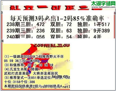 福彩3d红五藏宝图17240期