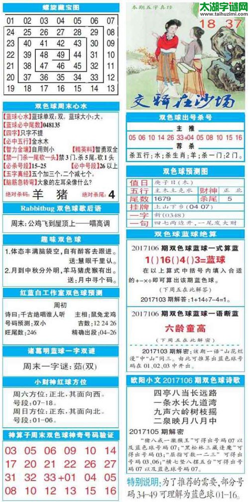 双色球2017106期：彩票指南电子报