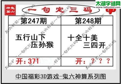 鬼六神算胆码图-17248期