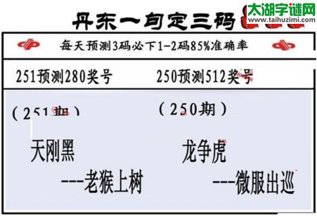 3d第2017251期丹东一句定三码