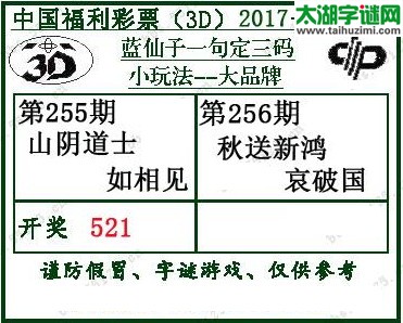 蓝仙子一句定三码17256期