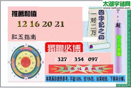 3d257期：红五图库总汇（一句定三码）