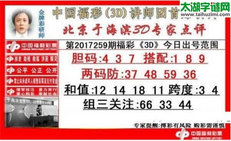 于海滨专家点评17259期