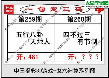 鬼六神算胆码图-17260期