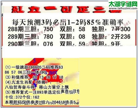 3d290期：红五图库总汇（一句定三码）