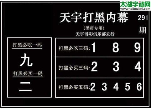 3d291期：天宇一句定三码+胆码图