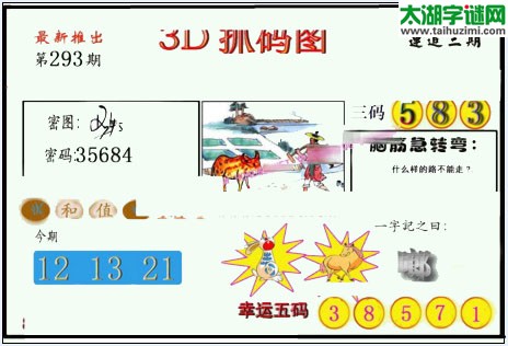 3d293期：红五图库总汇（一句定三码）