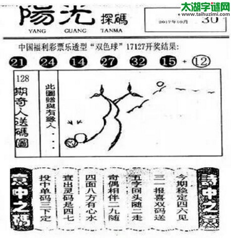 双色球2017128期：彩民乐与阳光探码图