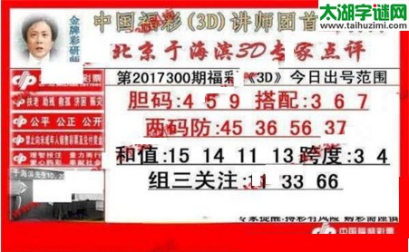 于海滨专家点评17300期