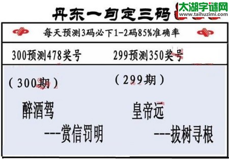 3d第2017300期丹东一句定三码