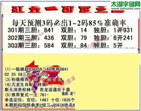 3d303期：红五图库总汇（一句定三码）